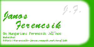 janos ferencsik business card